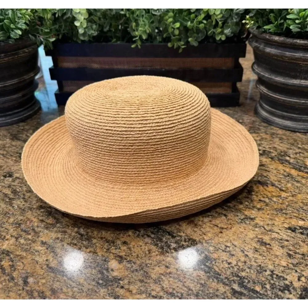 Helen Kaminski Boater Hat Natural 100% Madagascar Raffia NWOT